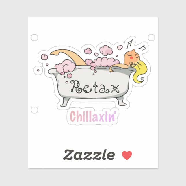 Cute Bathtub Cartoon - Chillaxin’ Relaxation (Sheet)