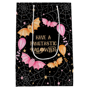 Cute Bats, Balloons and Spiderwebs Halloween Medium Gift Bag