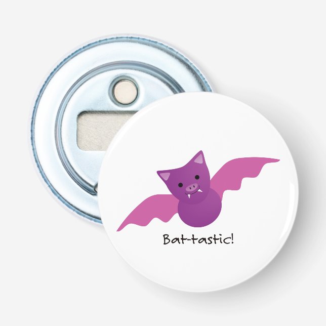 Cute Battastic Pink Bat Bottle Opener (Front)