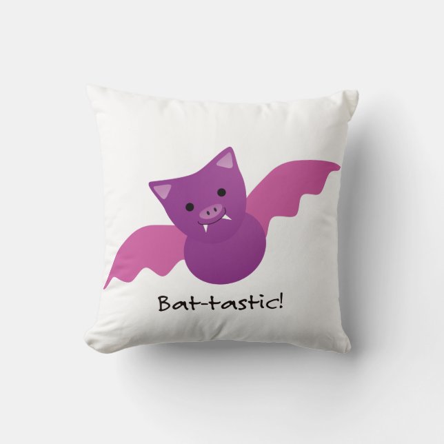 Cute Battastic Pink Bat Cushion (Front)