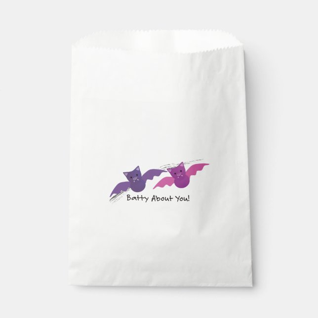 Cute Batty About You Bats Favour Bags (Front)
