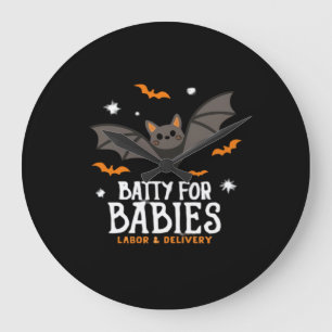Cute Batty For Babies Labor And Delivery Nurse Hal Large Clock