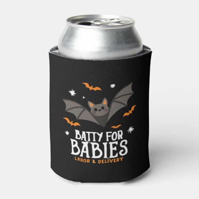 Cute Batty For Babies Labour And Delivery Nurse Ha Can Cooler (Can Front)