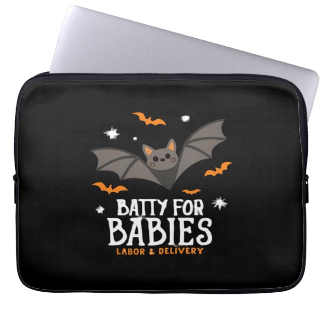 Cute Batty For Babies Labour And Delivery Nurse Ha Laptop Sleeve (Front)