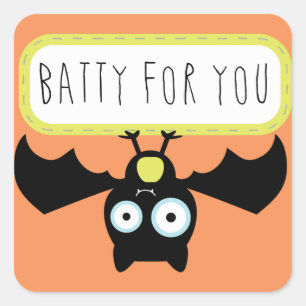 Cute Batty Halloween Square Sticker