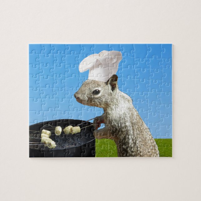 Cute BBQing Squirrel Jigsaw Puzzle (Horizontal)