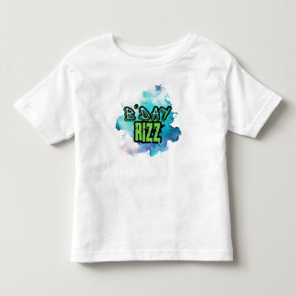 Cute B'Day Rizz Green And Monochromatic Blue Toddler T-Shirt