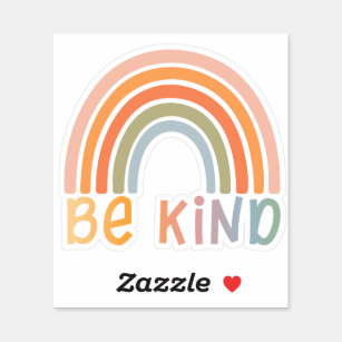 Cute Be Happy Be Kind Rainbow-Cut Vinyl Stickers