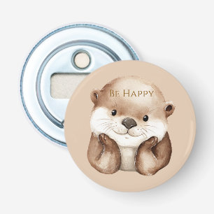 Cute Be Happy Otter Bottle Opener