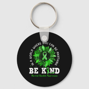 Cute Be Kind Sunflower Mental Health Awareness Key Ring