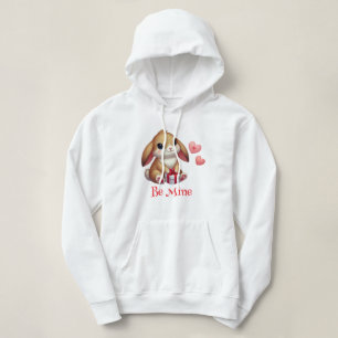 Cute, Be Mine Valentine's Day bunny rabbit Hoodie