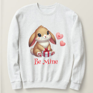 Cute, Be Mine Valentine's Day bunny rabbit Sweatshirt