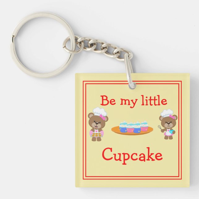 Cute 'Be my little Cupcake' & 'I Love my Cupcake' Key Ring (Front)