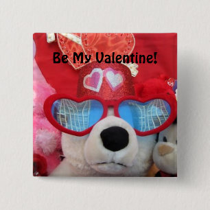 Cute Be My Valentine Button