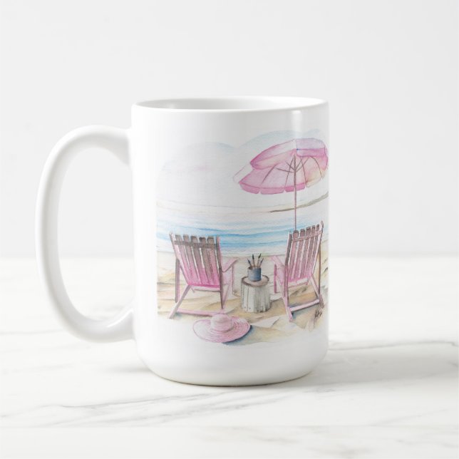 Cute Beach Art Coffee Mugs (Left)