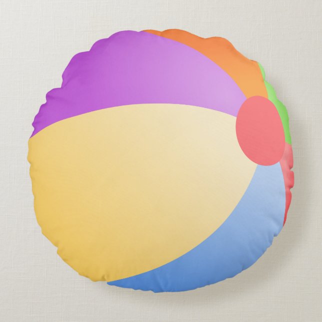 Cute Beach Ball Round Pillow (Front)