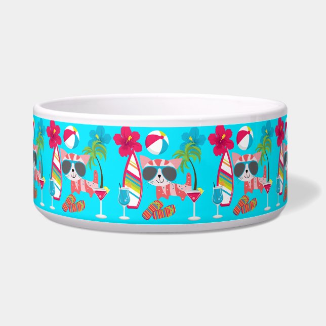 Cute Beach Bum Kitty Cat Sunglasses Beach Ball (Front)