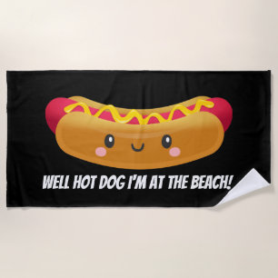 Cute Beach celebrating hot dog towel
