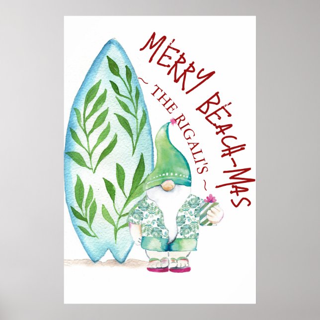 Cute Beach Christmas Posters 24x36 (Front)