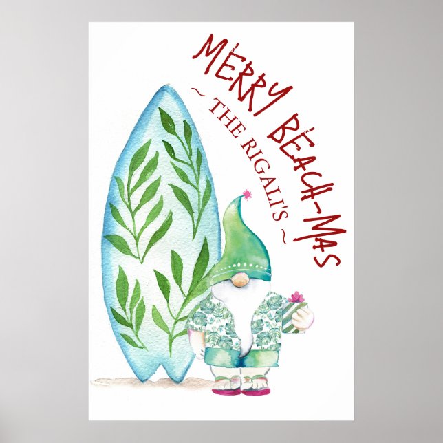 Cute Beach Christmas Posters 24x36 (Front)