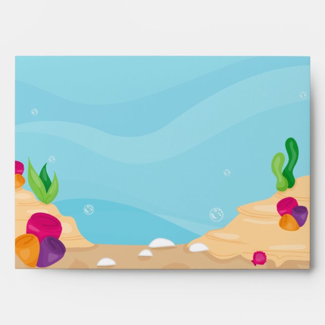Cute Beach Coral Tropical Kids Envelope (Front)