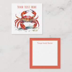 cute beach crab add text  card