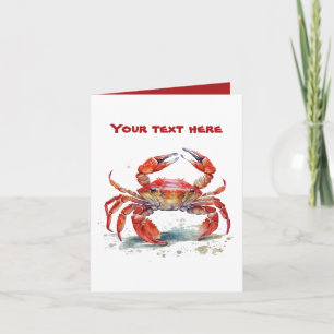 Cute beach crab add text  card
