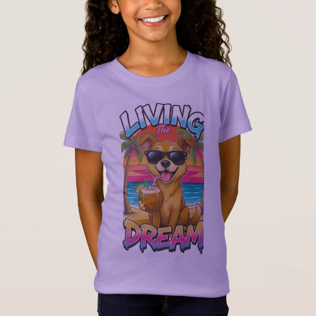 Cute Beach Dog Summer T-Shirt (Front)