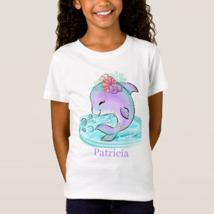 cute beach dolphin add name T-Shirt