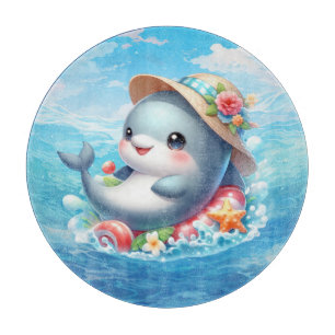 Cute beach dolphin lovers cutting board