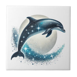 Cute beach dolphin lovers tile