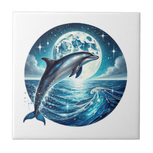 Cute beach dolphin lovers  tile