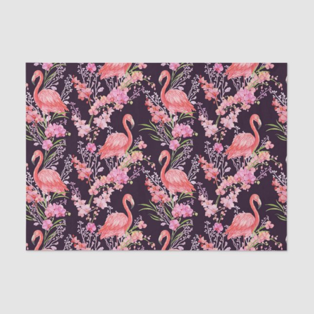 Cute Beach Flamingo pattern party tissue Tissue Paper (Front)