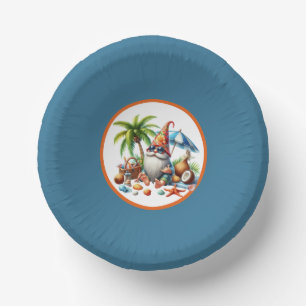 Cute beach gnome party paper plate