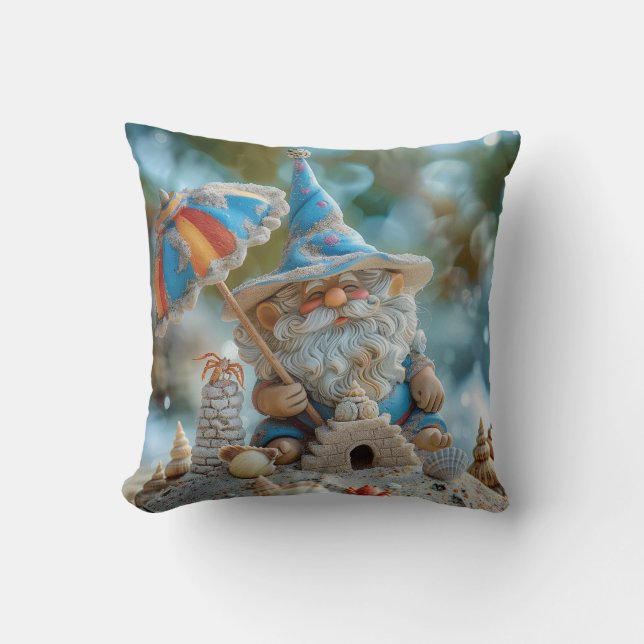 Cute beach gnome with an umbrella cushion (Front)