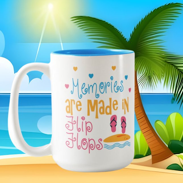 cute beach house flip flop lovers word art  Two-Tone coffee mug (Creator Uploaded)