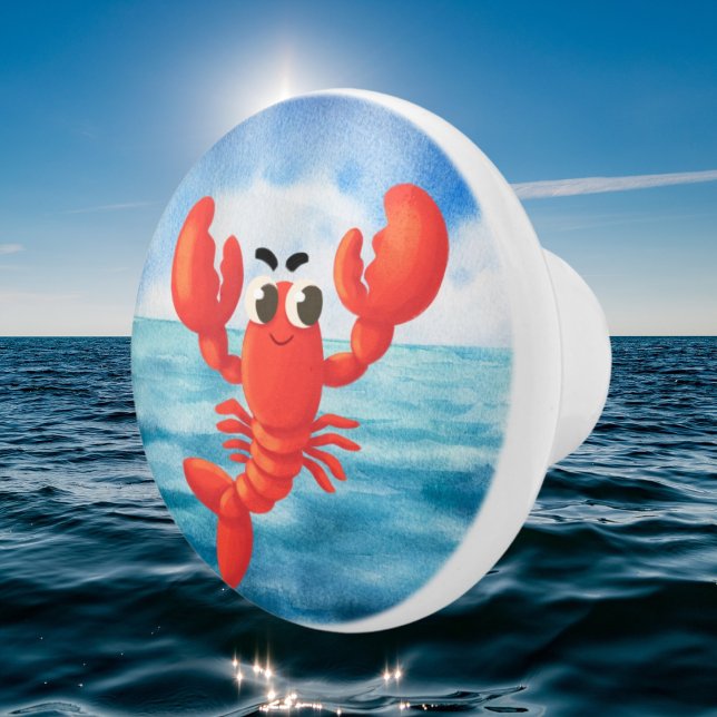 cute beach house lobster lover decor ceramic knob (Creator Uploaded)