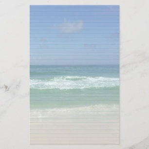 Cute Beach House Photography Blue Lined Stationery