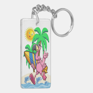 CUTE BEACH HOUSE See Both Sides Keychain