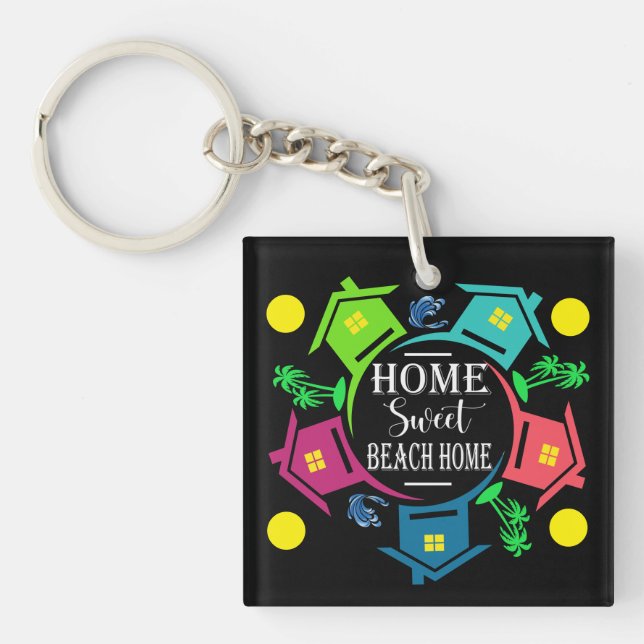 CUTE BEACH HOUSE Version 2 See Back Keychain (Front)
