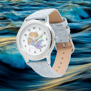 cute beach mermaid dolphin add name Watch