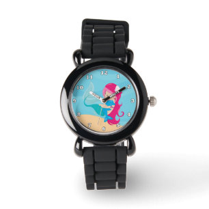 Cute beach mermaid girls watch