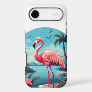 Cute beach pink flamingo add name 