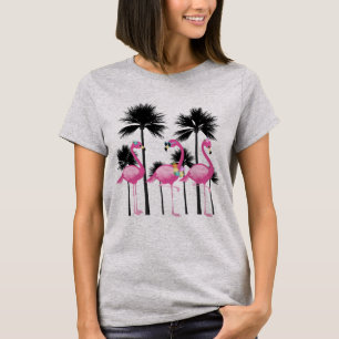 Cute Beach pink flamingos T-Shirt