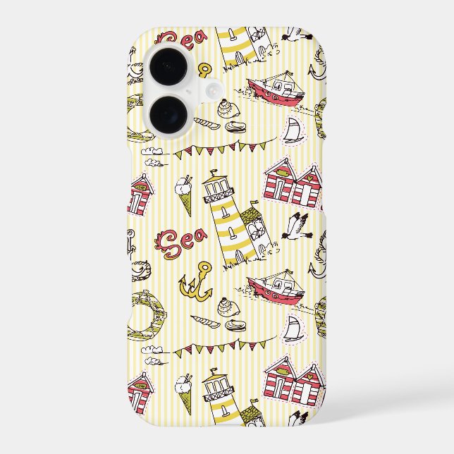 Cute Beach Scene Pattern (Back)