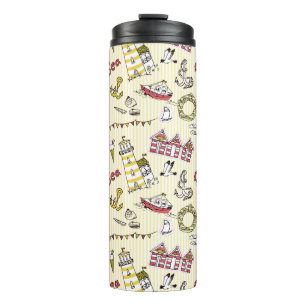 Cute Beach Scene Pattern Thermal Tumbler