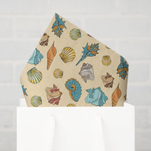 cute beach seashell pattern tissue paper