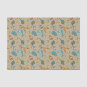 cute beach seashell tiled pattern tissue paper