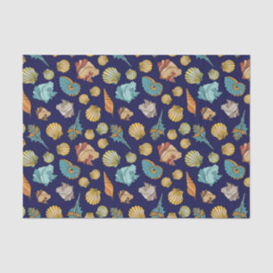 cute beach seashell tiled pattern tissue paper