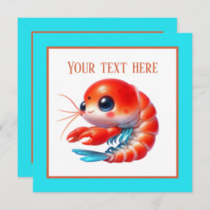 Cute beach shrimp party invitation